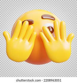 Emoji Isolated On Transparent,3d Rendering,with Clipping Path.