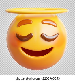 Emoji Isolated On Transparent,3d Rendering,with Clipping Path.