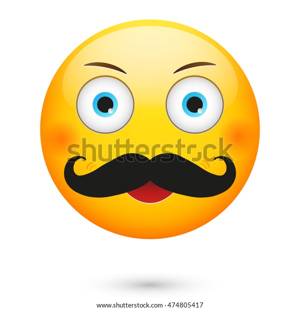 Emoji Mustacheemoticon Smile Stock Illustration 474805417