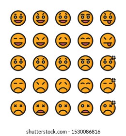 Emoji Part 2 Icon Set Filled Stock Illustration 1530086816