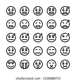 Emoji Part 4 Icon Set Outline Stock Illustration 1530088715 | Shutterstock