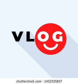 Emoji vlog logo. Flat illustration of emoji vlog logo for web design - Powered by Shutterstock