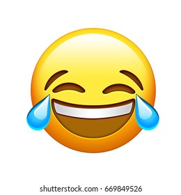 The emoji yellow face lol laugh and crying tear icon