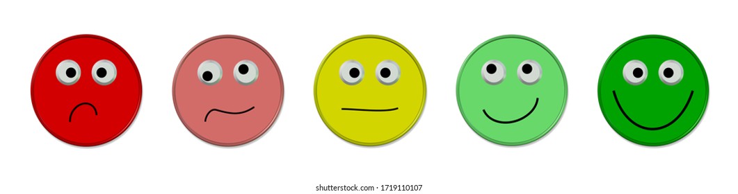 Emoticon Feedback Scale Set Angry Sad Stock Vector (Royalty Free ...