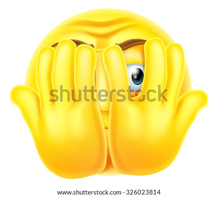 Emoticon Emoji Looking Very Scared Hiding Stock Illustration 326023814