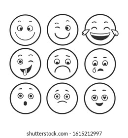 Emoticon Set Sketch Engraving Raster Illustration Stock Illustration ...