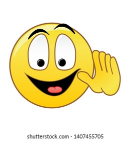 Illustration Happily Surprised Smiley Mascot Hands Stock Vector ...