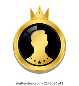 Employee of the Month Badge Golden Label - Powered by Shutterstock