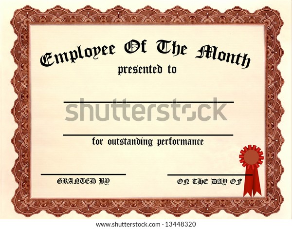 employee month certificate fill blanks stock illustration employee of the day certificate