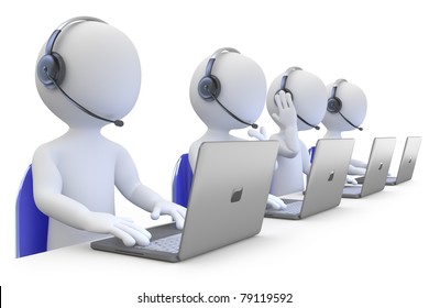 Employees working in a call center - Powered by Shutterstock