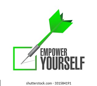 Empower Yourself check dart sign concept illustration design graphic