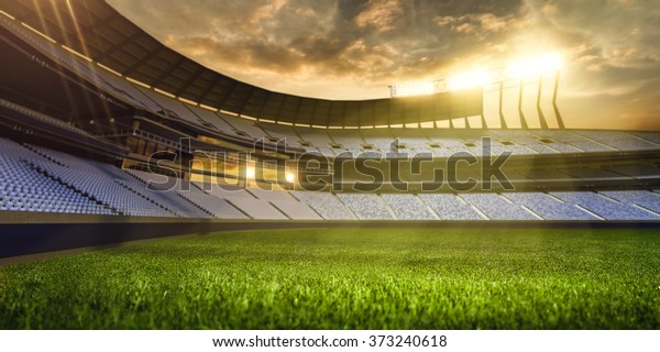 Emptry Stadium Evening Stock Illustration 373240618