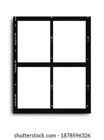 empty 35 mm frames or border with white background