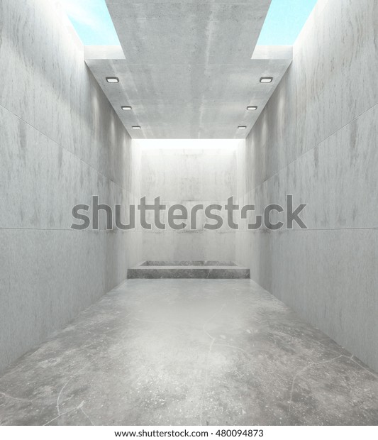 Empty Abstract Concrete Interior Openings Ceiling