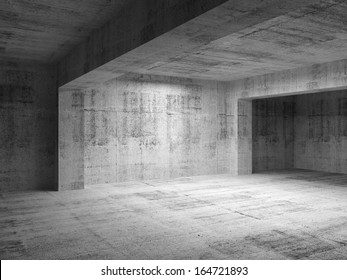 Empty abstract dark concrete room interior. 3d render illustration - Shutterstock ID 164721893