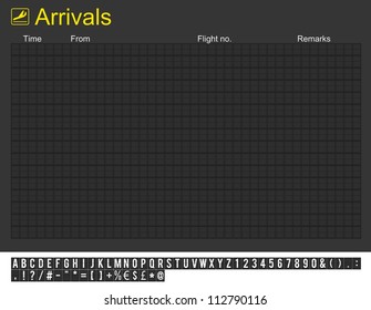 Empty Arrivals Board And Characters To Fill In