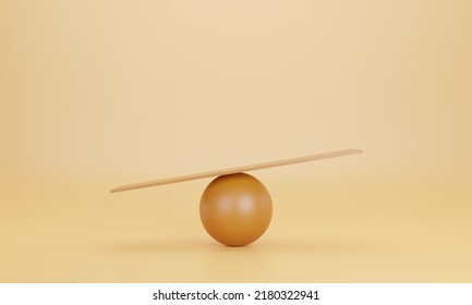 Empty Balancing On A Seesaw. 3d Rendering.