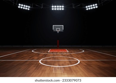 Empty basketball court on 3d illustration - Powered by Shutterstock