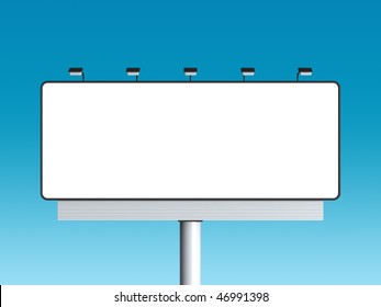 Empty billboard with sky