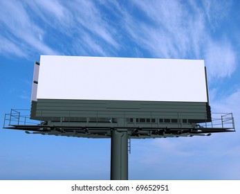 Empty billboard at sky background