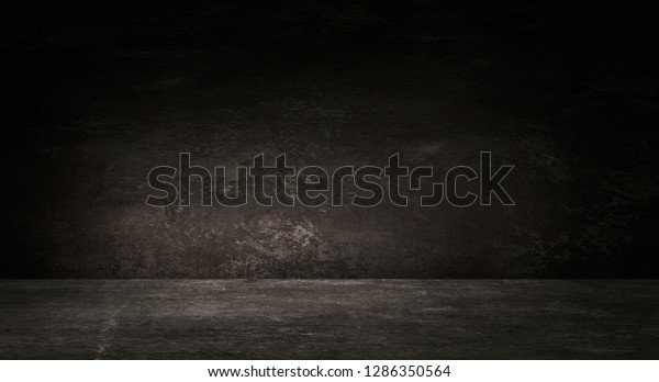 Empty black studio room. Dark\
background. Abstract dark empty studio room texture.  Product\
showcase spotlight background. Dark Studio Gallery. 3D\
Rendering