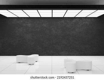 Empty Black Wall Modern Art Gallery Stock Illustration 2192437251