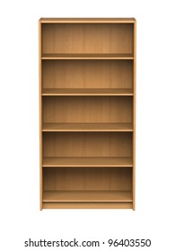 Empty Bookshelf - Isolated.