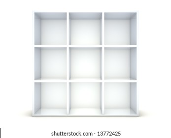 Empty Bookshelf On White Background Stock Illustration