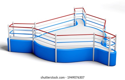 Empty boxing ring made in the shape of bladder. Bladder concept. 3d illustration.