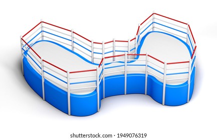Empty boxing ring made in the shape of thyroid. Thyroid concept. 3d illustration. - Powered by Shutterstock - Get 15% off with code: PIKWIZARD15