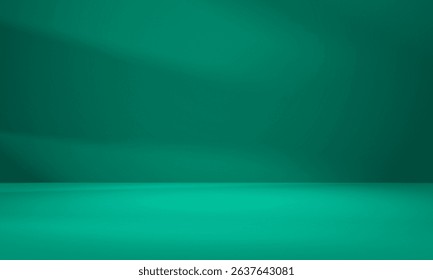 Empty bright green studio