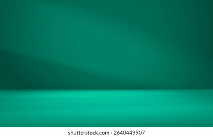Empty bright green studio