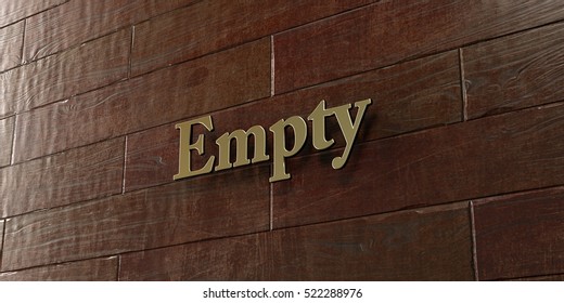 Empty - Bronze plaque mounted on maple wood wall  - 3D rendered royalty free stock picture. This image can be used for an online website banner ad or a print postcard.