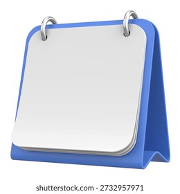 Empty calendar. 3D calendar. 3D illustration.