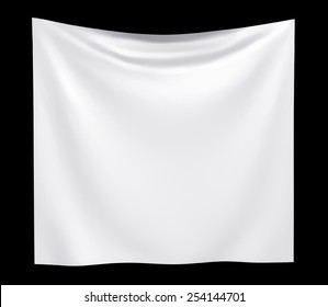 Empty cloth banner. isolated on black background