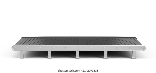 Empty Conveyor Belt isolated on white background. 3d rendering