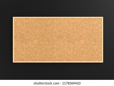 Empty Cork Board (noticeboard) Isolated On White On Gray Background. Mockup Template - 3D Rendering