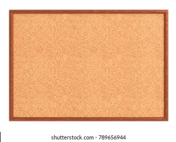 Empty Cork Board (noticeboard) Isolated On White. Mockup Template - 3D Rendering