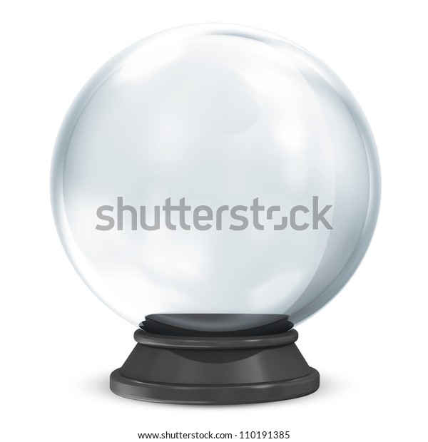 Empty Crystal Ball Isolated On White Stock Illustration 110191385