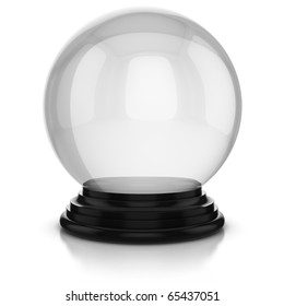 empty crystal ball isolated over white background