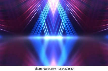 3d Render Abstract Neon Background Performance Stock Illustration ...