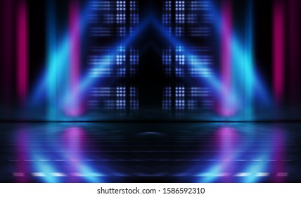 Sci Fi Futuristic Neon Lights Purple Stock Illustration 1489297994 ...