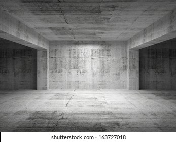 Empty Dark Abstract Concrete Room Perspective Interior. 3d Illustration