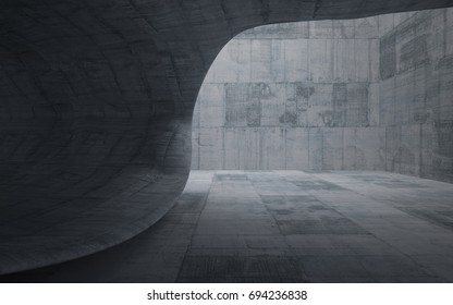 Empty dark abstract concrete smooth interior . Architectural background. 3D illustration and rendering