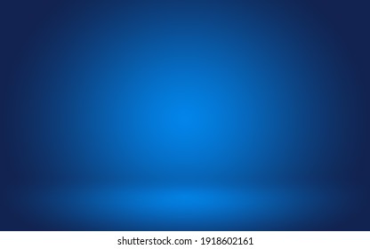 Empty Dark blue room and gradient blue abstract background for display your product