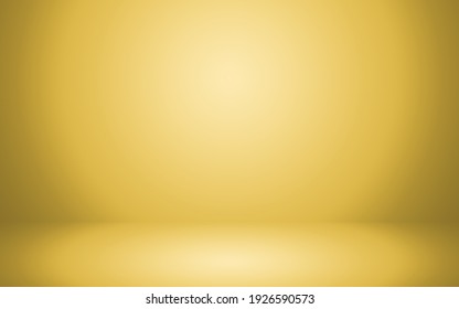 Empty Dark Gold Room With Gradient Golden Abstract Background For Display Your Product