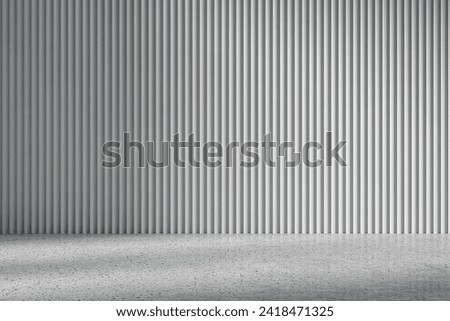 Empty decorative linear wall with mock up place. Presentation concept. 3D Rendering