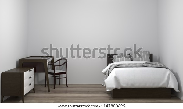 Empty dorm room,wait inspections  floors,\
walls, plumbing, wiring, and appliances big cleaning home  3d\
illustration Interior\
background