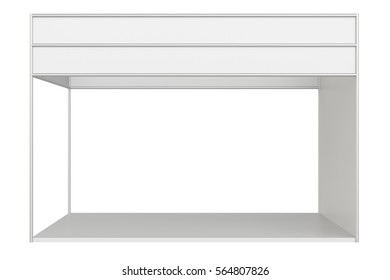 Empty exhibition stand. 3d rendering on white background.