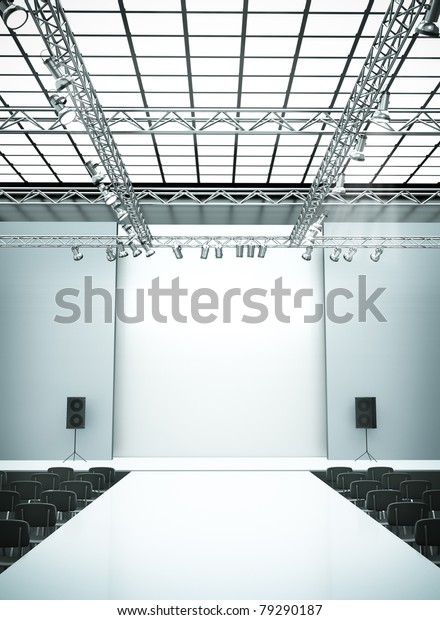 Empty Fashion Show Stage Runway 3d Stock Illustration 79290187